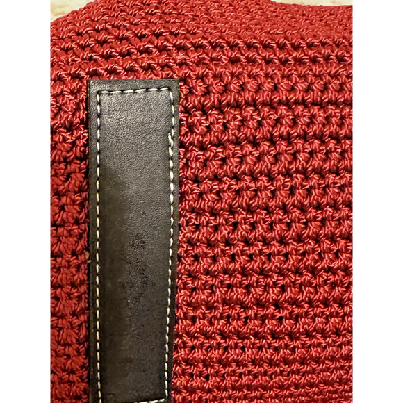 The Sak Red Handbag with Black Leather Trim Handles - Picture 10 of 15